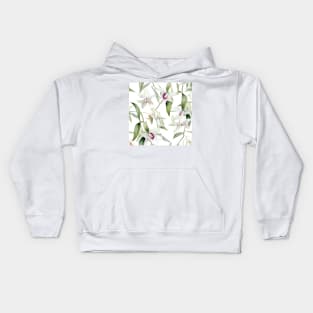 Watercolor Orchid Pattern 1 Kids Hoodie